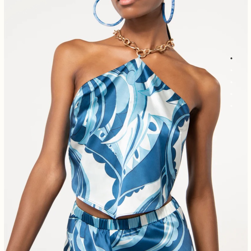 NWT Cult Gaia Olivine Chain Top